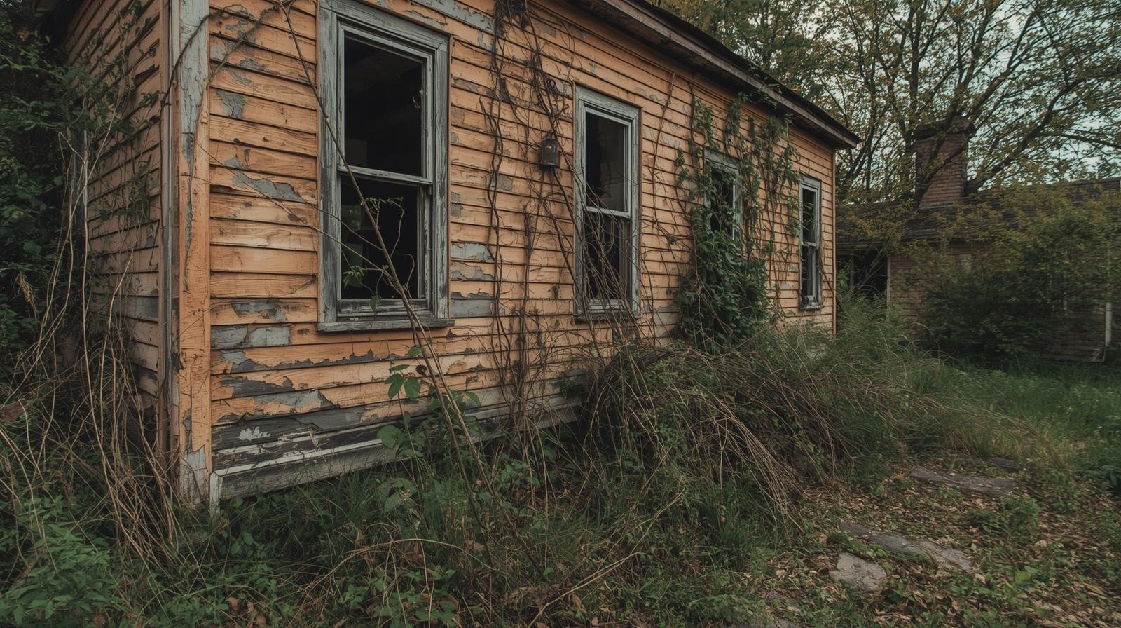 Old broken house in brooklyn