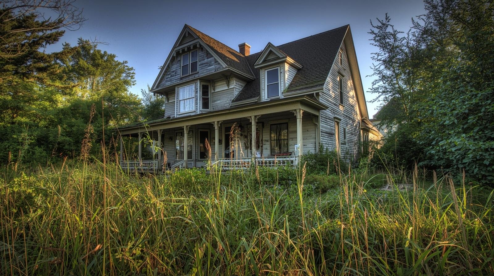 Old house with damaged roof in Nassau