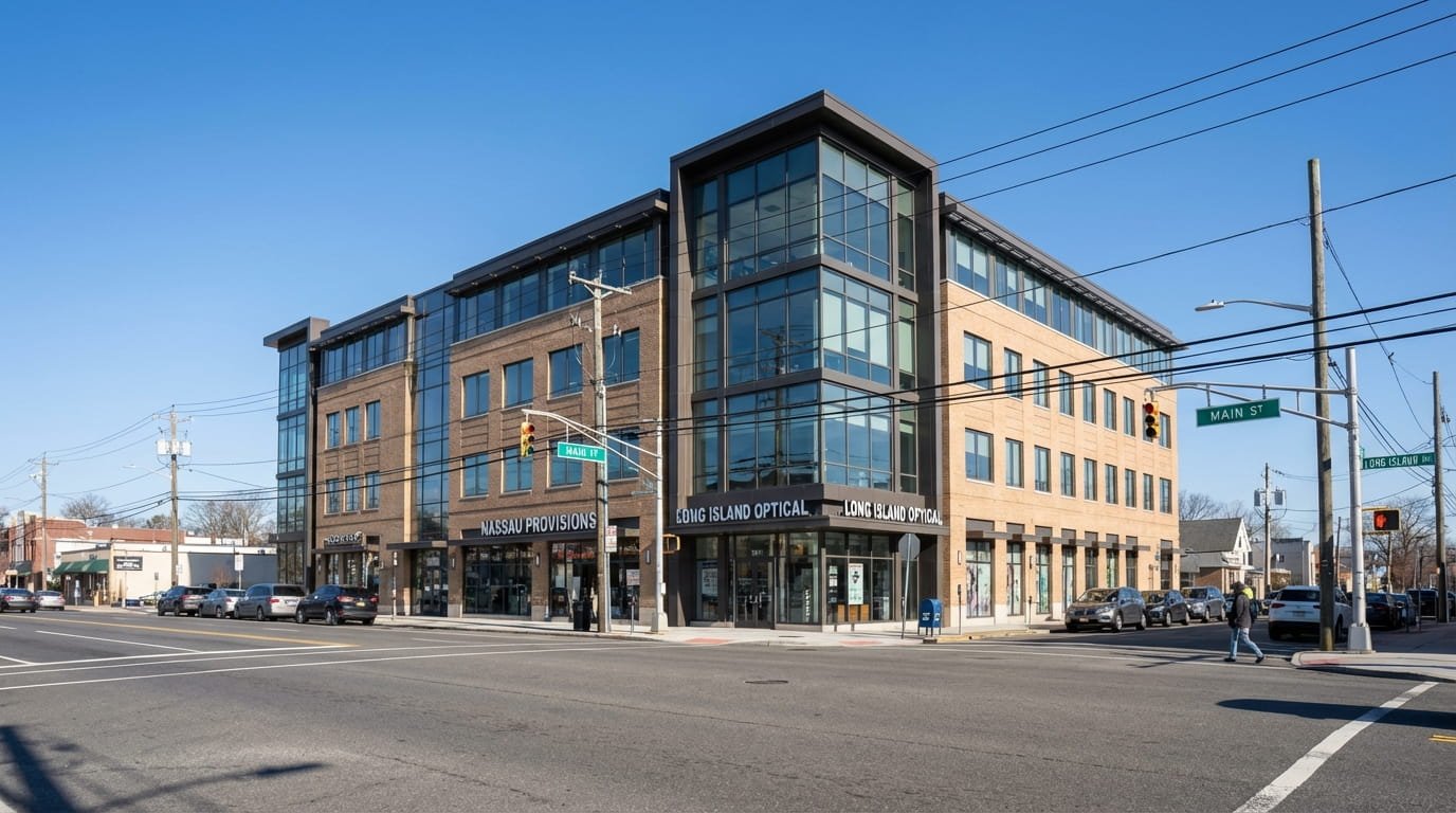 ern mixed-use commercial office and retail building in Nassau County, Long Island, for real estate investment and selling strategy guide.